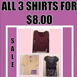 3 Shirts for $8.00